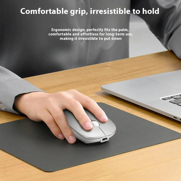 WIWU Magic WM101-C 2.4G + Bluetooth-compatible Dual Mode Wireless Mouse 1000 / 1200 / 1600 DPI Ergonomic Mice - Silver - 2