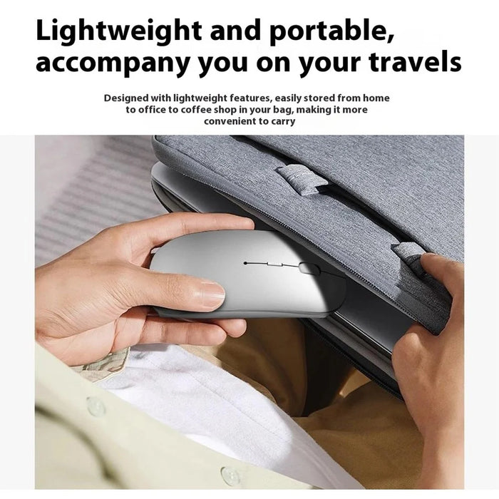 WIWU Magic WM101-C 2.4G + Bluetooth-compatible Dual Mode Wireless Mouse 1000 / 1200 / 1600 DPI Ergonomic Mice - Silver - 7