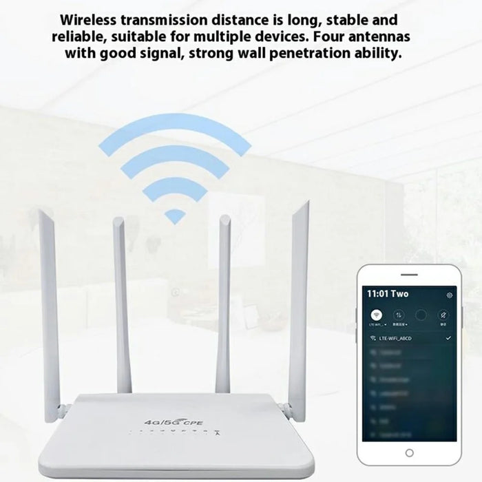R103-L Americas Version LTE 4G 5G WiFi Router Wireless Network CPE Home Office Wall Penetrating Router - EU Plug - 5