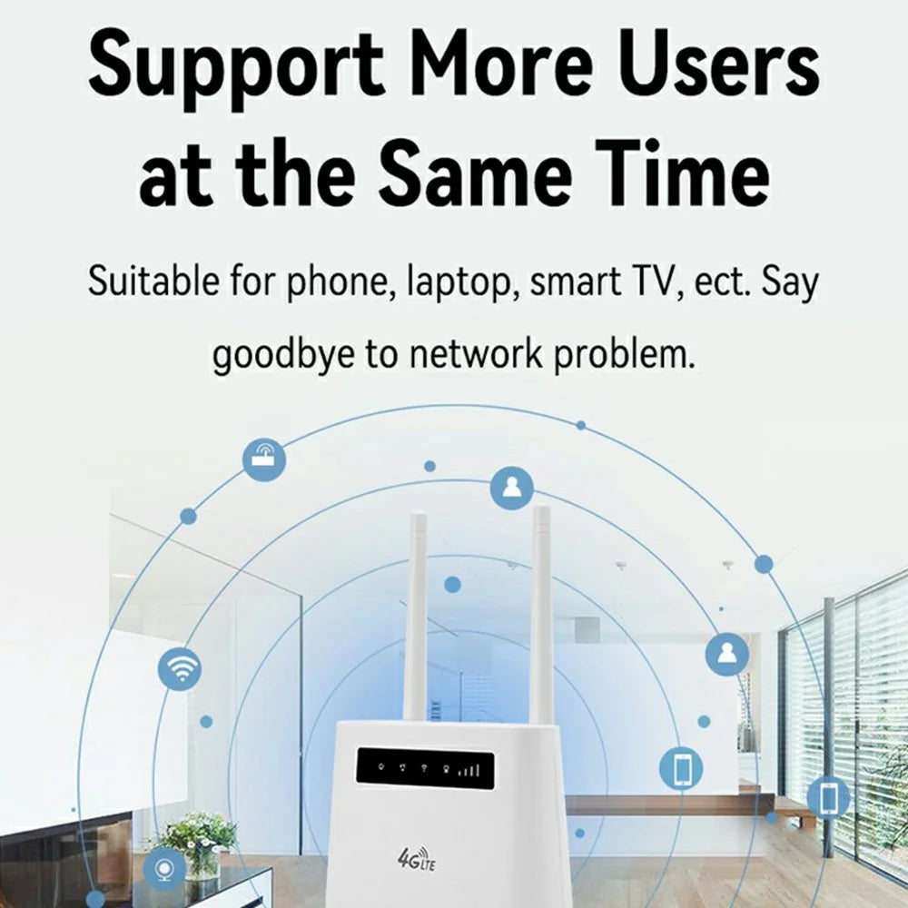 R102 Rechargeable LTE Wireless 4G Router with SIM Slot Ethernet Port WiFi Sharing 4G CPE Router - EU Plug - 6