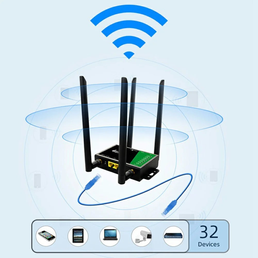 LT210B-E Eurasian Version LTE 4G Router Wireless WiFi Home Office CPE Sharing Router with 2 LAN Ports - US Plug - 6