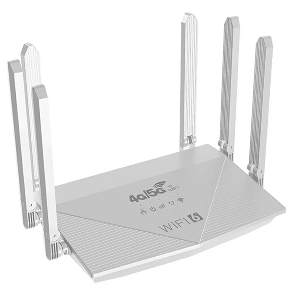 WR900-E Eurasian Version LTE WiFi6 Router 4G SIM Card 5000mAh Battery 6 Antennas 4 LAN Ports Router - US Plug - 1