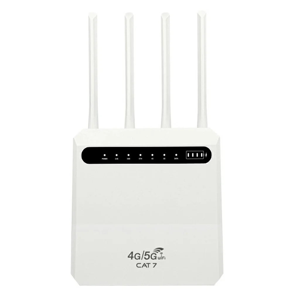 C521-E Cat7 4G Wireless Router 5 LAN Ports WiFi Hotspot with SIM Card Slot, Eurasian Version (with 4000mAh Battery) - US Plug - 2