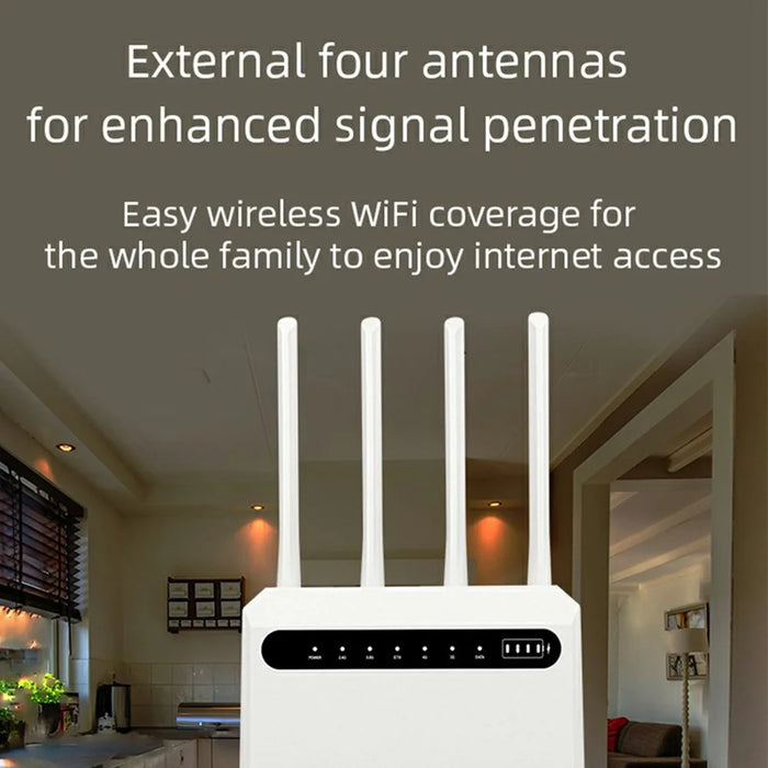 C521-E Cat7 4G Wireless Router 5 LAN Ports WiFi Hotspot with SIM Card Slot, Eurasian Version (without Battery) - US Plug - 7