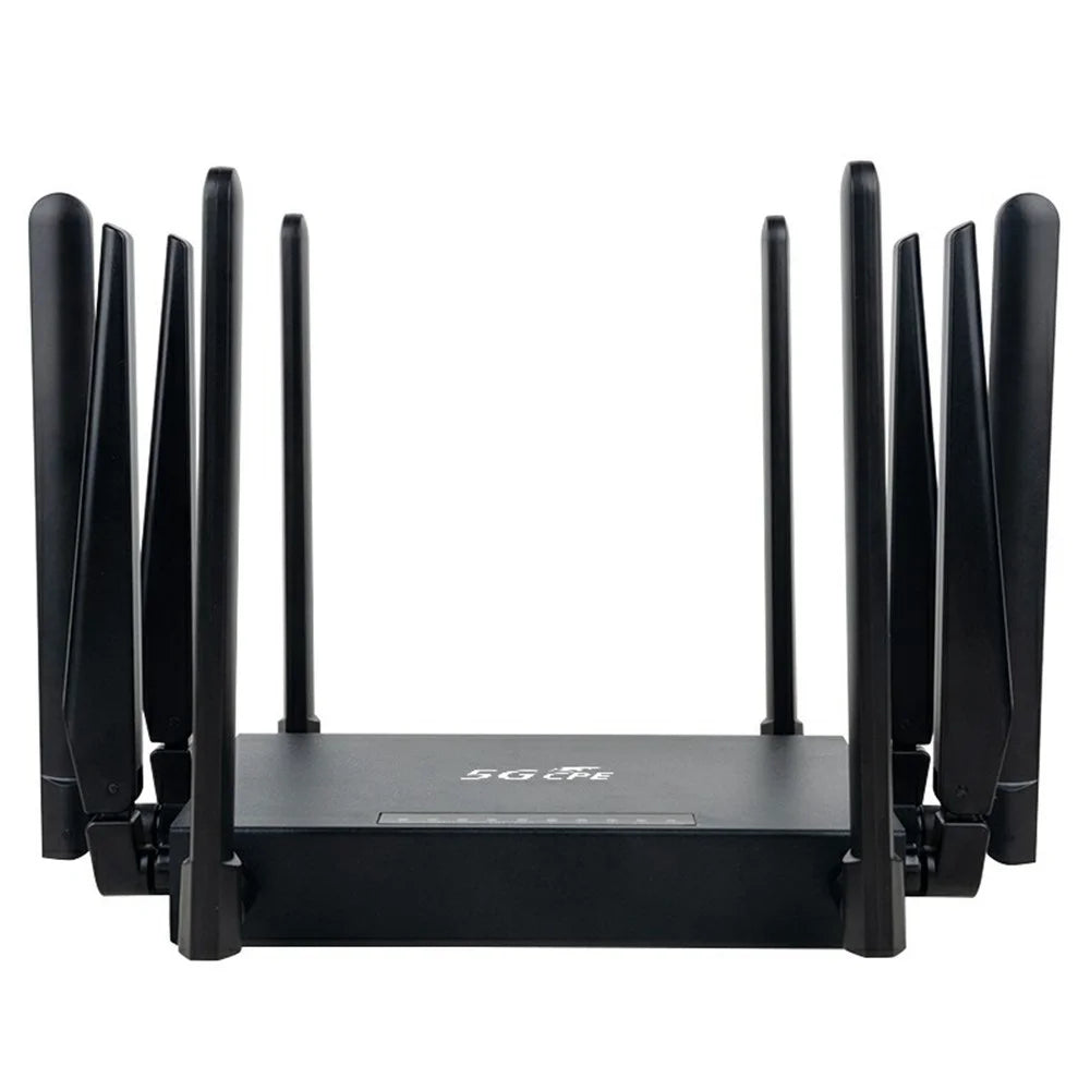 NR180 Eurasian Version Gigabit WiFi 6 Dual Band 2.4G+5.8G Router Dual SIM CPE 10 Antenna 5G Router - US Plug - 2