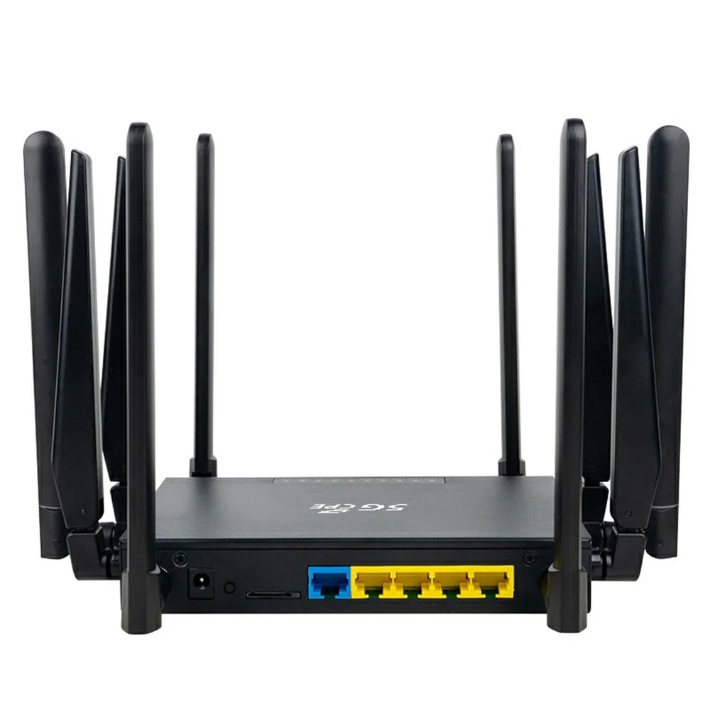 NR180 Eurasian Version Gigabit WiFi 6 Dual Band 2.4G+5.8G Router Dual SIM CPE 10 Antenna 5G Router - US Plug - 3