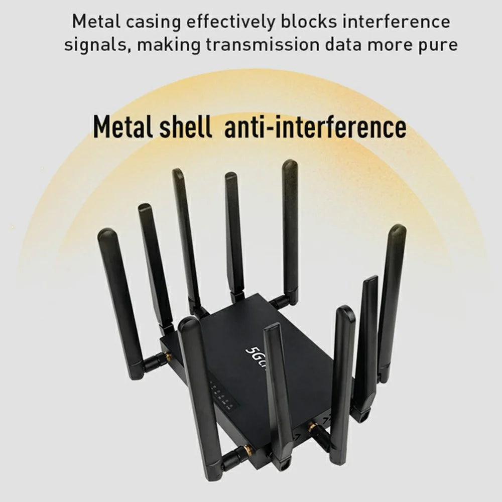 NR180 Eurasian Version Gigabit WiFi 6 Dual Band 2.4G+5.8G Router Dual SIM CPE 10 Antenna 5G Router - US Plug - 7
