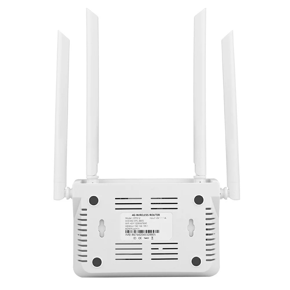 CPF912 Eurasian Version Wireless Router 4G LTE Home Office SIM Card WiFi Router with 4 Antennas - EU Plug - 3