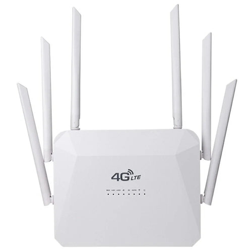210M-E Eurasian Version SIM Card 4G LTE Router Home Office 3 Ethernet Ports 6 Antennas WiFi CPE Router - US Plug - 1