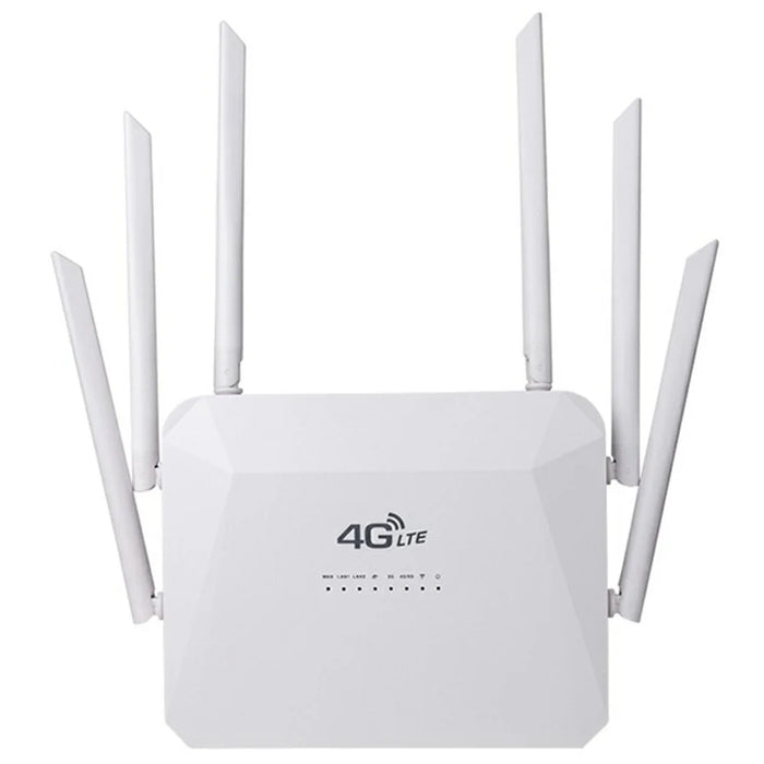 210M-E Eurasian Version SIM Card 4G LTE Router Home Office 3 Ethernet Ports 6 Antennas WiFi CPE Router - US Plug - 1
