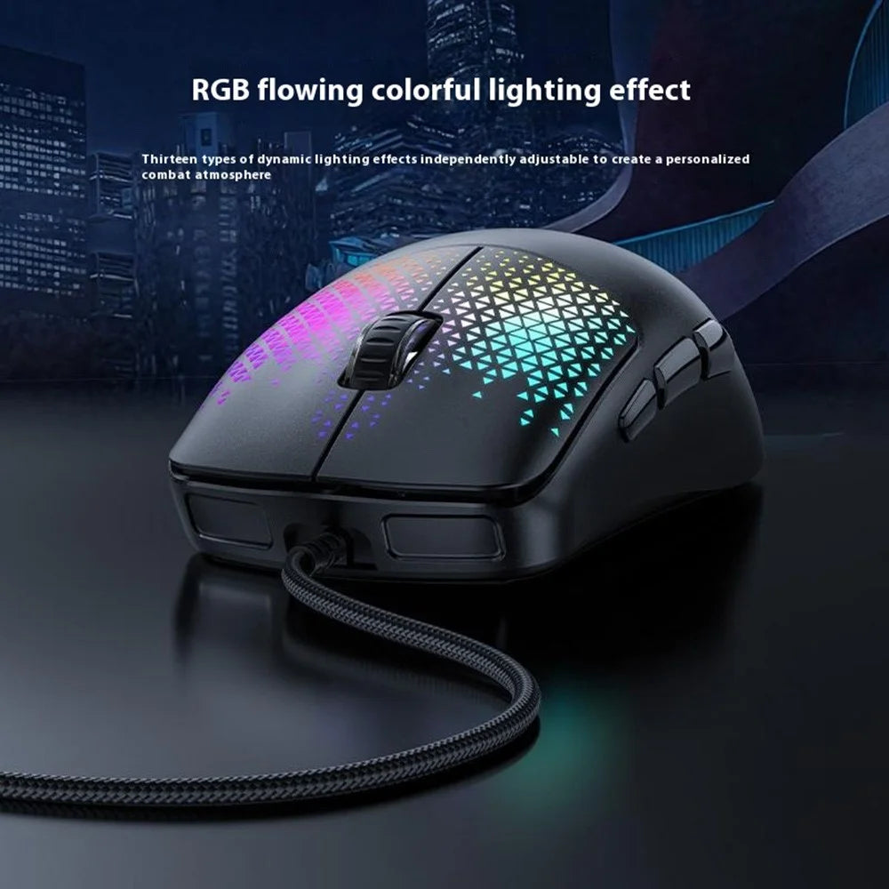 YESIDO KB32 Wired Lightweight RGB Gaming Mouse 7200 DPI 7 Buttons Computer Gamer Mouse - 3