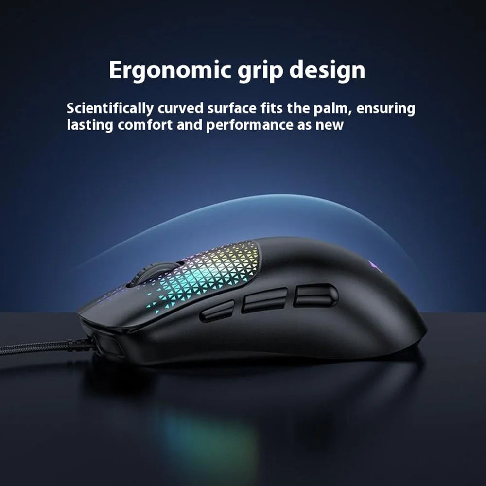 YESIDO KB32 Wired Lightweight RGB Gaming Mouse 7200 DPI 7 Buttons Computer Gamer Mouse - 6