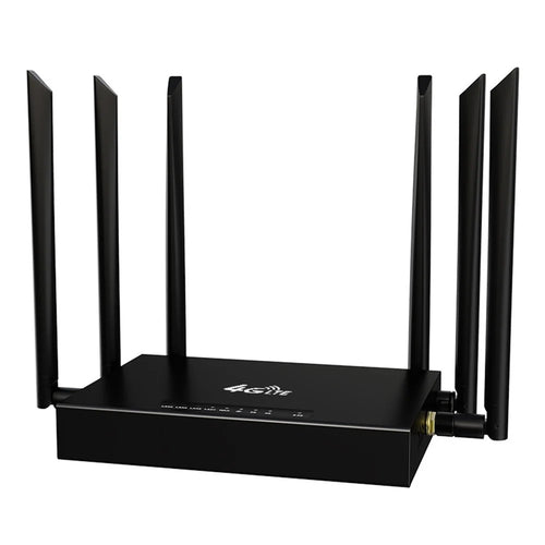 ED128 Eurasia Version 4G LTE Industrial Router 300Mbps Wireless WiFi Home Office 6 Antennas SIM Card Router - US Plug - 1