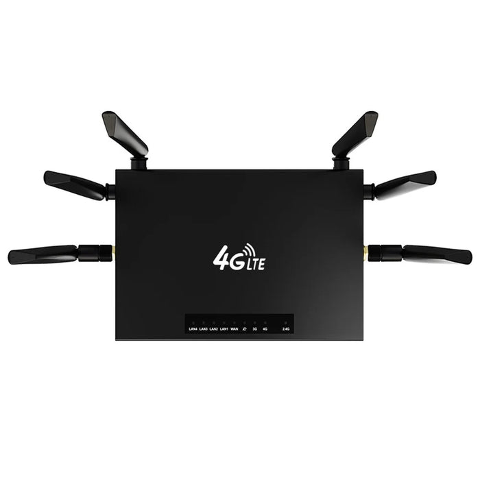 ED128 Eurasia Version 4G LTE Industrial Router 300Mbps Wireless WiFi Home Office 6 Antennas SIM Card Router - US Plug - 4
