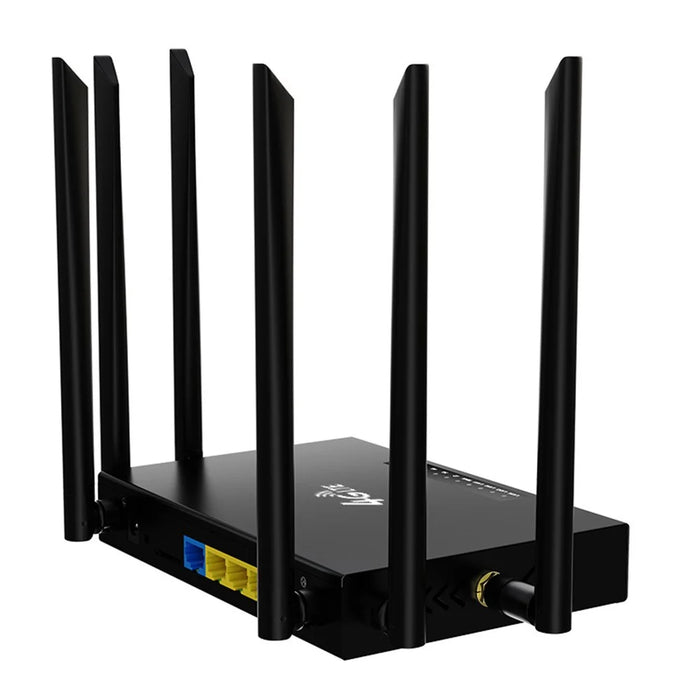 ED128 Eurasia Version 4G LTE Industrial Router 300Mbps Wireless WiFi Home Office 6 Antennas SIM Card Router - US Plug - 5