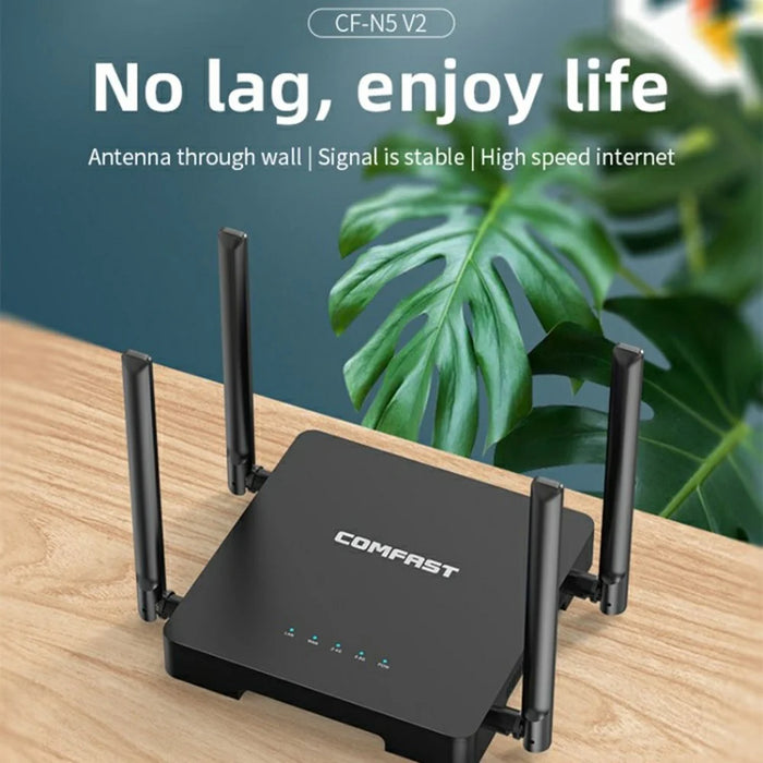 COMFAST CF-N5 V2 1200Mbps WiFi6 Dual Band Wireless Router with Gigabit Ethernet Port and 4 Antennas - 2