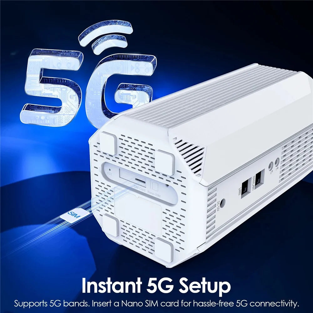 WAVLINK WL-WNF100X3NR-B 5G NR CPE Router WiFi 6 Mesh Dual Band with Nano SIM Slot for Home Office, Global Version / US Plug - 2