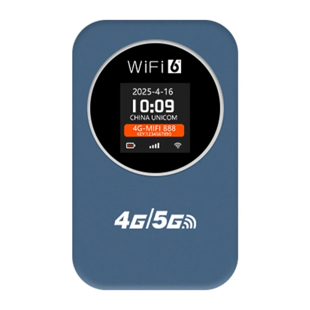 Portable 4G LTE WiFi Router M32-E with SIM Card Slot  /  LCD Display  /  3000mAh Battery for Travel  /  Outdoor, Europe  /  Asia Version - Blue - 1