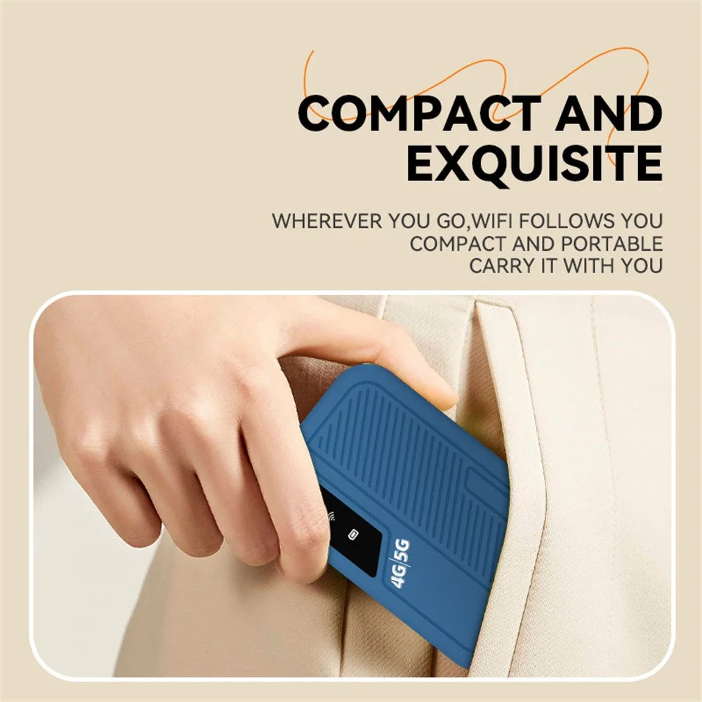 M34-E Portable 4G WiFi Router Mobile Hotspot Type-C 150Mbps LTE Mifi Wireless Router, EU / Asia Version - Blue - 4