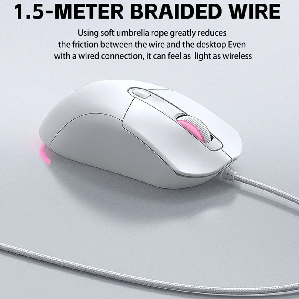 T-WOLF G550 Wired Gaming Mouse 4 DPI Settings 6D Buttons Mice with RGB Light for PC, Computer - G550 Black (Orange Letter Sticker) - 6