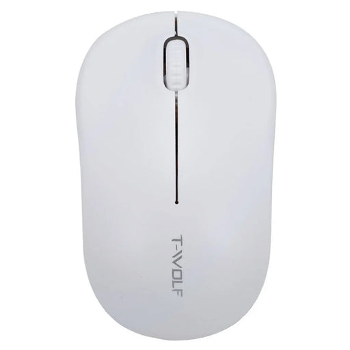 T-WOLF Q4 Wireless Mouse Silent 2.4G 3 Buttons 1000DPI Optical Mice with USB Receiver for PC/Laptop/Tablet - White - 1
