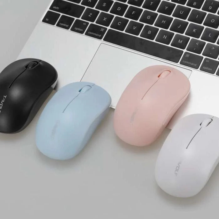 T-WOLF Q4 Wireless Mouse Silent 2.4G 3 Buttons 1000DPI Optical Mice with USB Receiver for PC/Laptop/Tablet - White - 4