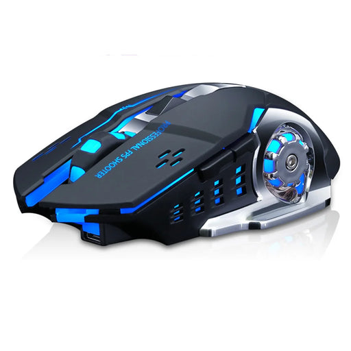 T-WOLF Q13B Wireless Mouse 3 DPI Adjustable Dual Mode Rechargeable 600mAh Battery for Computer / Laptop - Tech Black - 1