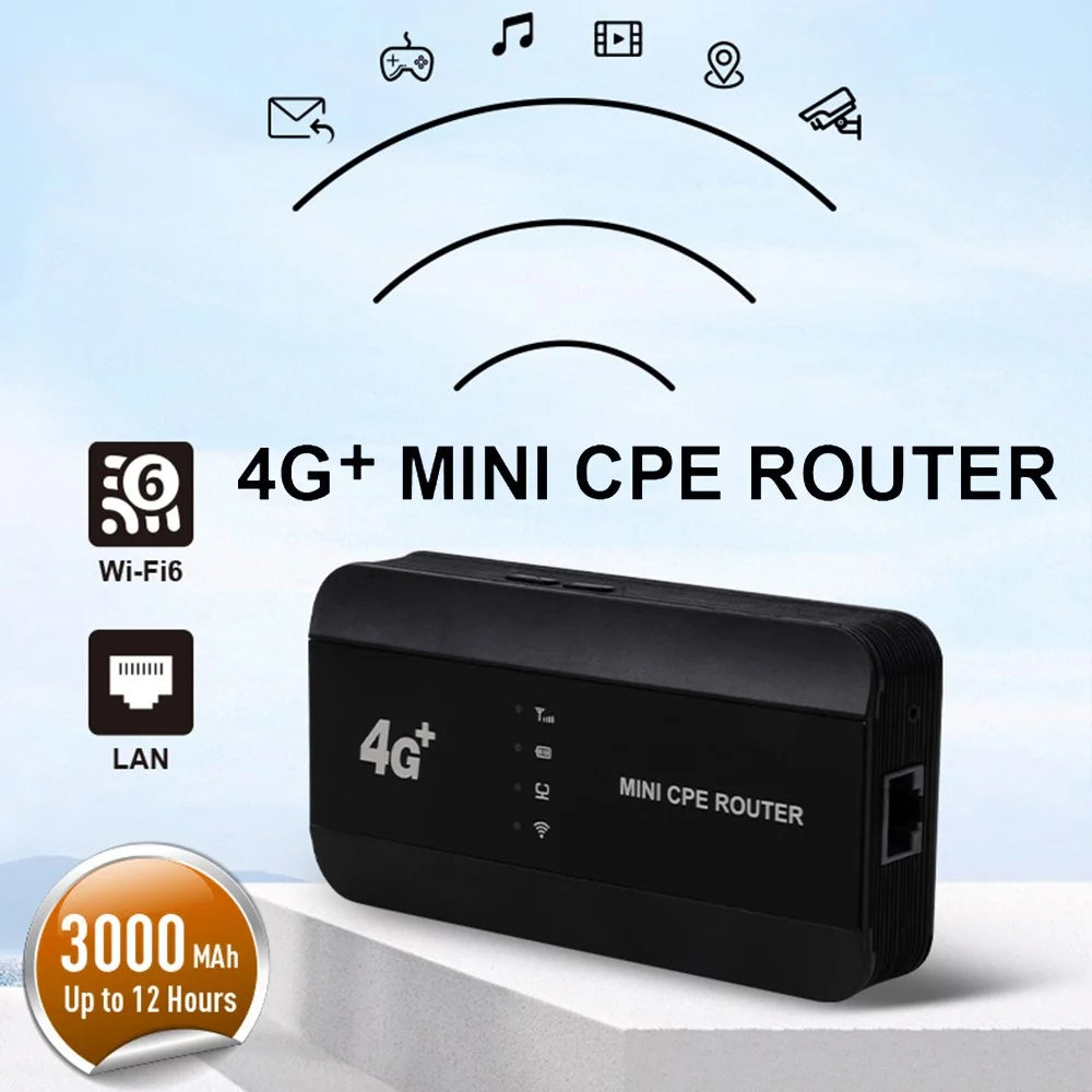 M10-LW 4G Router WiFi Hotspot with RJ45 Port WPS Function SIM Card Slot WIFI6 Portable, American Edition - 4
