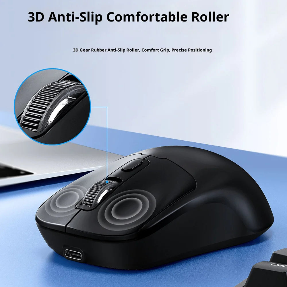 T-WOLF Q3 Wireless Mouse Dual Mode 1600 DPI 4 Buttons Rechargeable Silent Mouse for Laptop / Desktop / Tablet  - White - 4