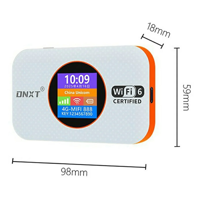 DNXT MF967-E 4G Router Mobile WiFi Portable WiFi6 Wireless Repeater Support WPS / SIM Card / DMZ, Eurasia Version - White - 6
