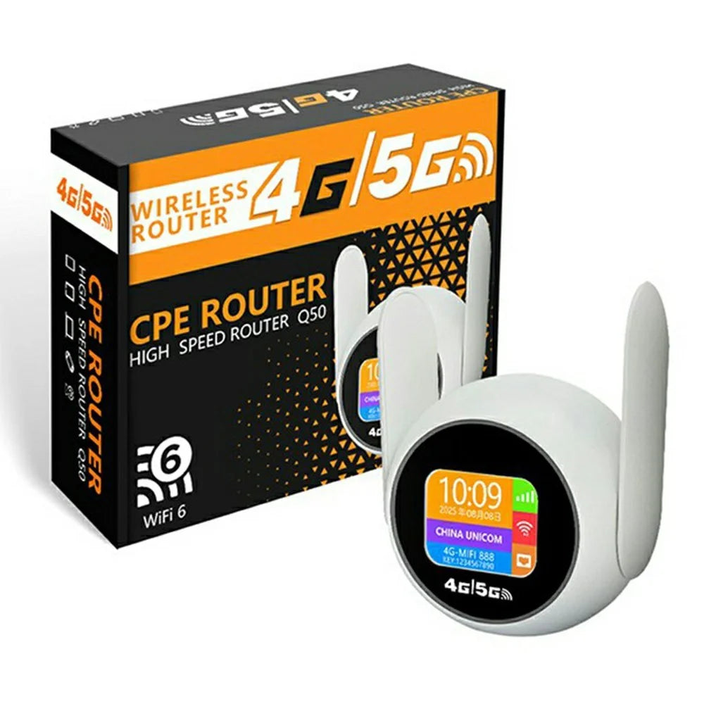 Q50-E Portable 4G WiFi6 Router Wireless Repeater with Nano SIM Card Slot and RJ45 Port, Eurasia Version - US Plug - 1