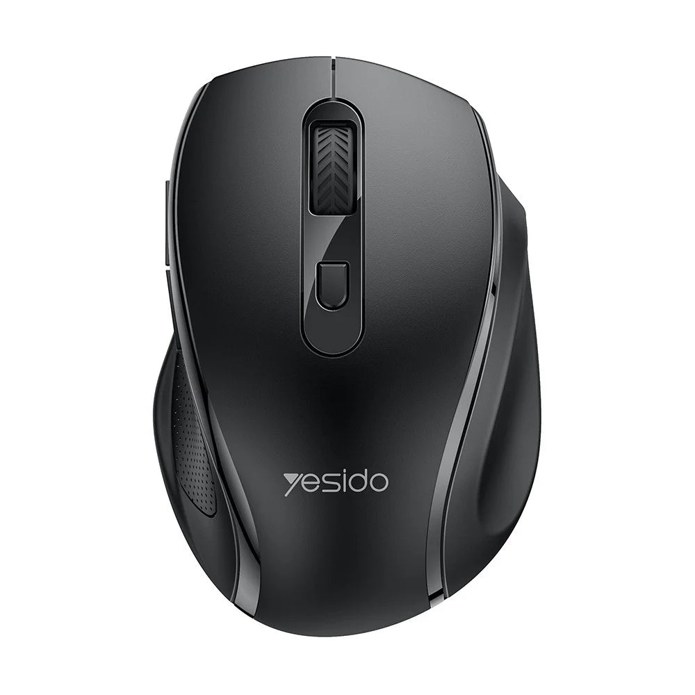 YESIDO KB45 2.4G Wireless Quiet Business Mouse 6 Buttons 4 DPI Wide Side Rest Precise Tracking for Windows  /  Mac  /  Android - Black - 1