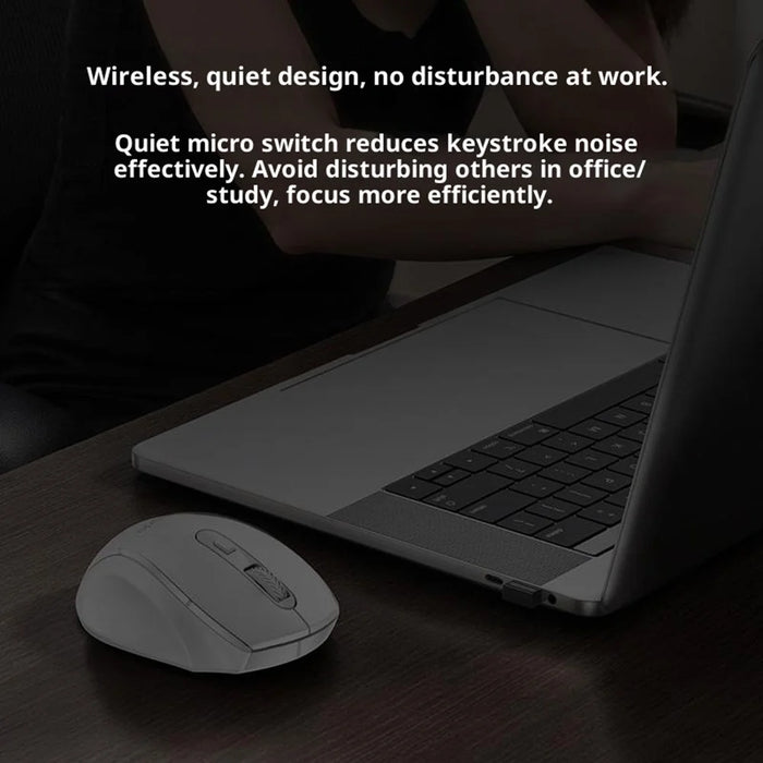 YESIDO KB45 2.4G Wireless Quiet Business Mouse 6 Buttons 4 DPI Wide Side Rest Precise Tracking for Windows  /  Mac  /  Android - Black - 3