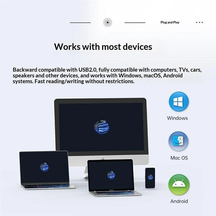 ORICO-UFSD-I-A256G-SV-BP 256GB Flash Drive USB 3.2 Gen1 High Speed Data Transfer For Windows MacOS Linux Android - 7