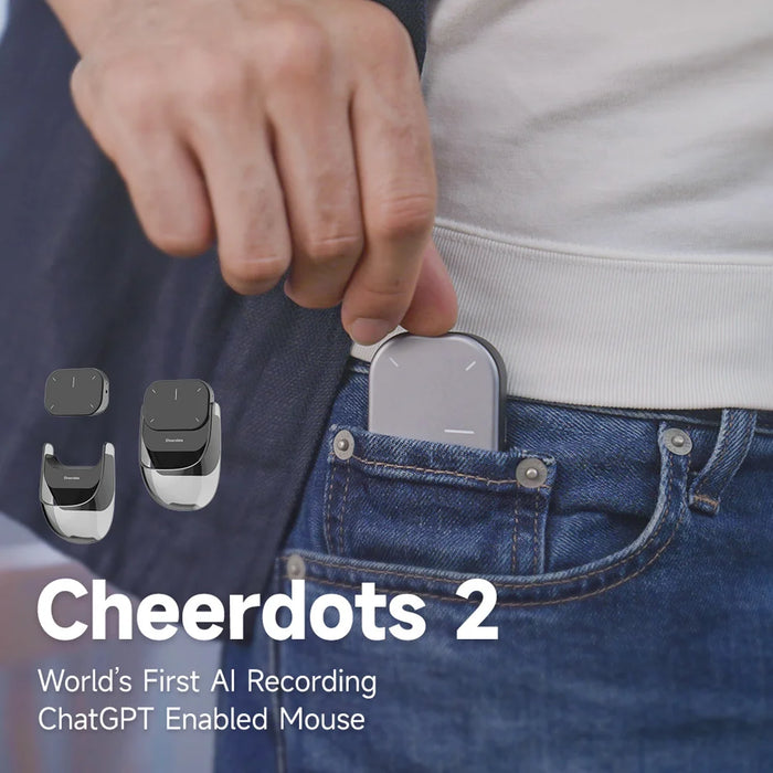 CHEERDOTS 2 Magnetic Pocket Air Mouse Bluetooth-compatible Wireless Touchpad Gaming Mouse with Recording Function - Black - 3