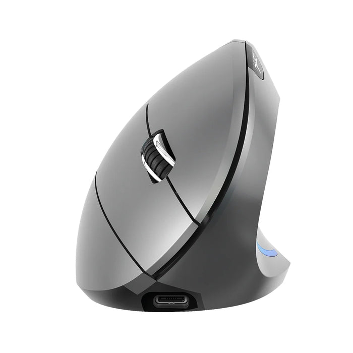 HXSJ T22 Ergonomic Vertical Mouse 2.4G/Bluetooth-compatible Dual Mode 2400DPI Adjustable Mouse - Metallic Gray - 3