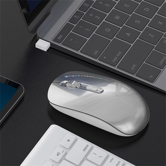 DEVIA Lingo Series Wireless Mouse Bluetooth-compatible / 2.4G Dual Mode 3 DPI Adjustable Silent Mouse - Silver - 3
