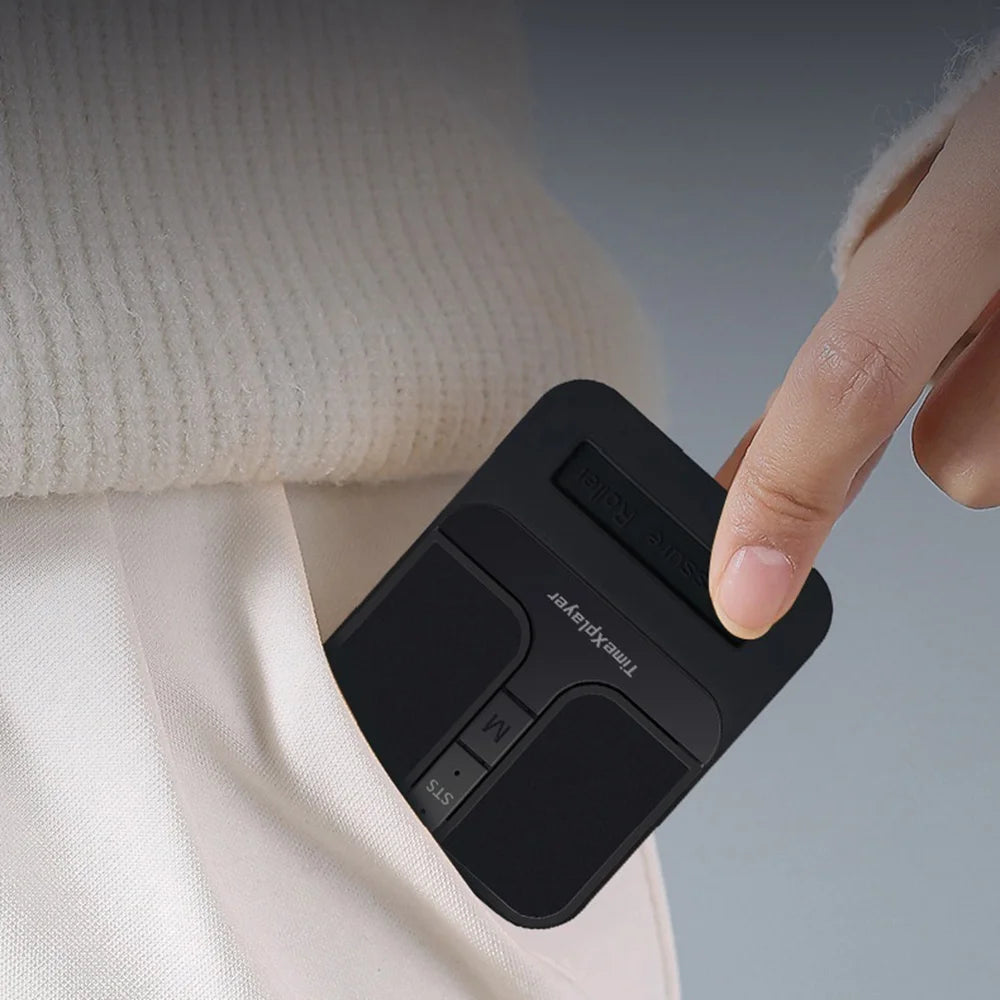 TIMEXPLAYER T2 Dual Bluetooth-compatible + 2.4G Mini Wireless Mouse Type-C Rechargeable Pressure Sensing Mouse - Black - 4