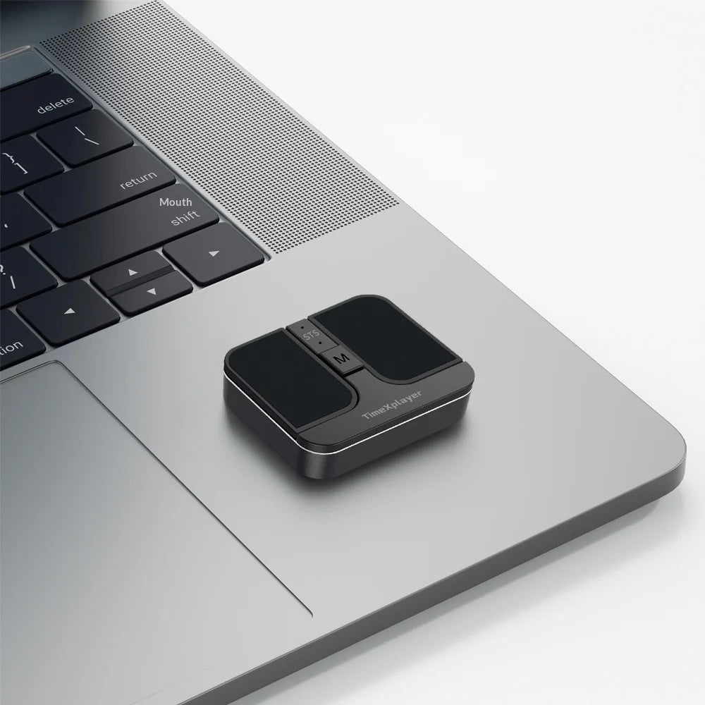 TIMEXPLAYER T2 Dual Bluetooth-compatible + 2.4G Mini Wireless Mouse Type-C Rechargeable Pressure Sensing Mouse - Black - 7