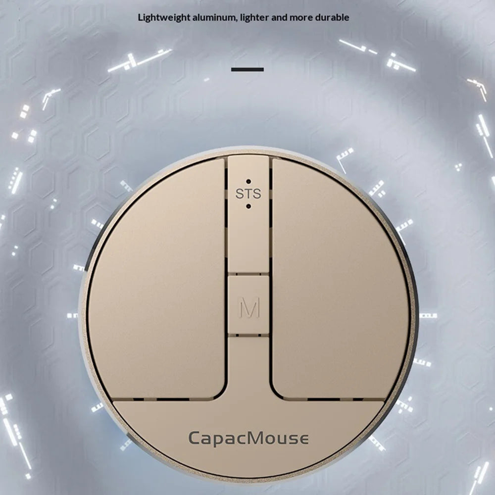 CAPACMOUSE CAP3 2400 DPI Ultra Thin Mini Mouse Pressure Sensing Triple Mode Bluetooth-compatible 2.4G Wireless Mouse - Black - 6