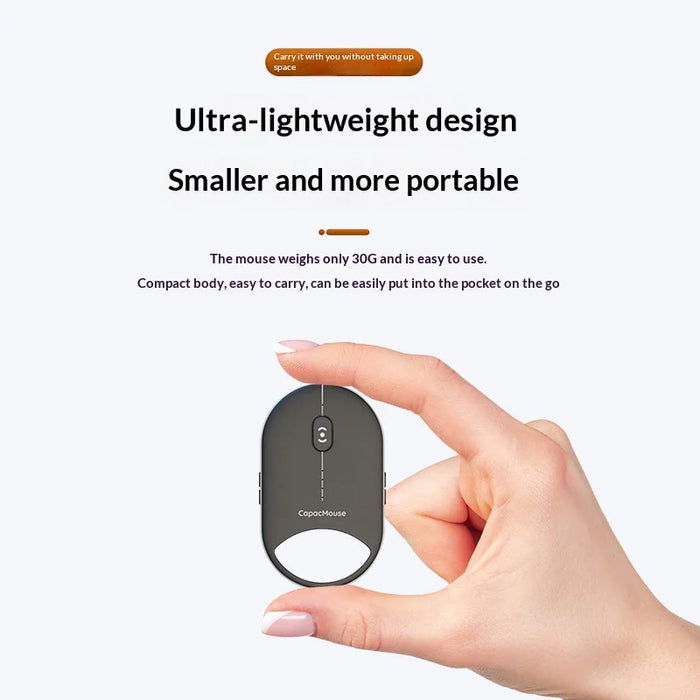 CAPACMOUSE CAP5 Silent Mouse 4 Adjustable DPI Bluetooth-compatible 5.2/2.4G/USB-C 3 Modes Mini Mouse for PC Laptop Notebook - Black - 3
