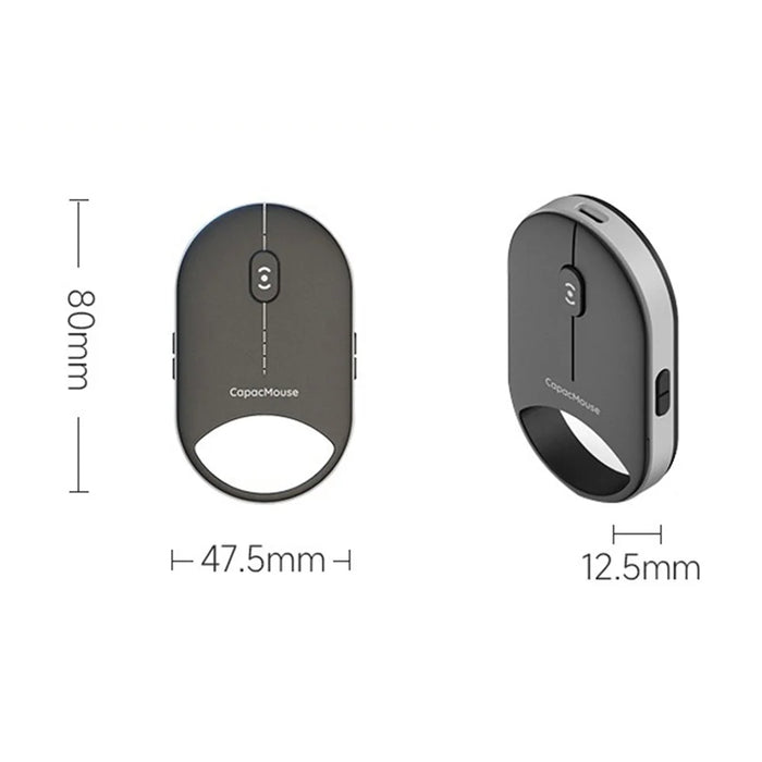CAPACMOUSE CAP5 Silent Mouse 4 Adjustable DPI Bluetooth-compatible 5.2/2.4G/USB-C 3 Modes Mini Mouse for PC Laptop Notebook - Black - 7