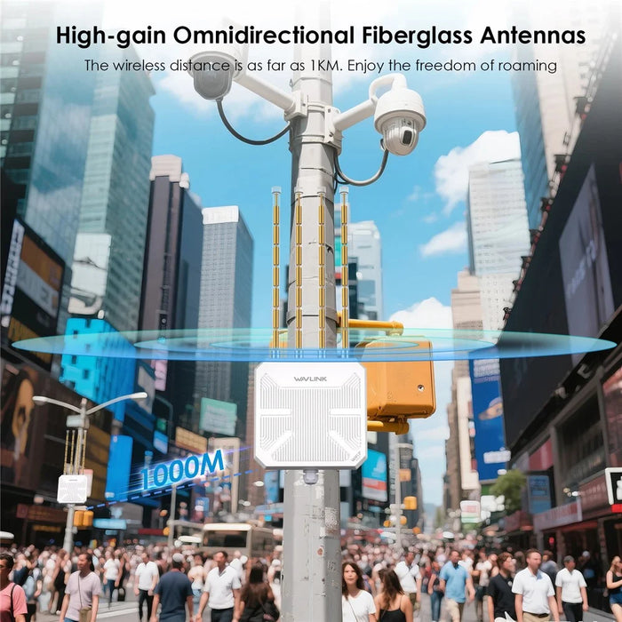 WAVLINK BE5100 WN573HBE2 IP67 Waterproof WiFi 7 Outdoor Router with 8dBi High Gain Antenna - US Plug - 4