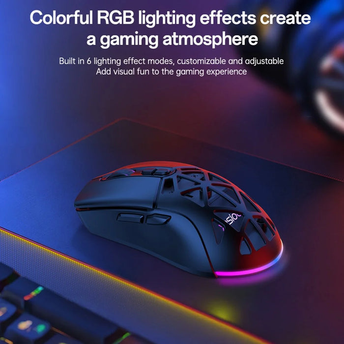 YESIDO KB46 Wireless Gaming Mouse 2.4G / Bluetooth-compatible / USB Wired Mouse with RGB Backlit - Black - 2