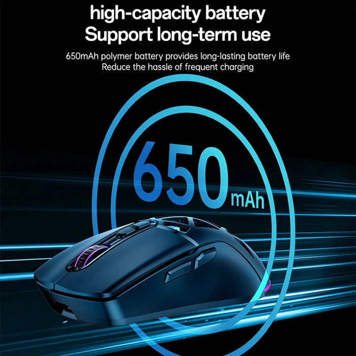 YESIDO KB46 Wireless Gaming Mouse 2.4G / Bluetooth-compatible / USB Wired Mouse with RGB Backlit - Black - 6