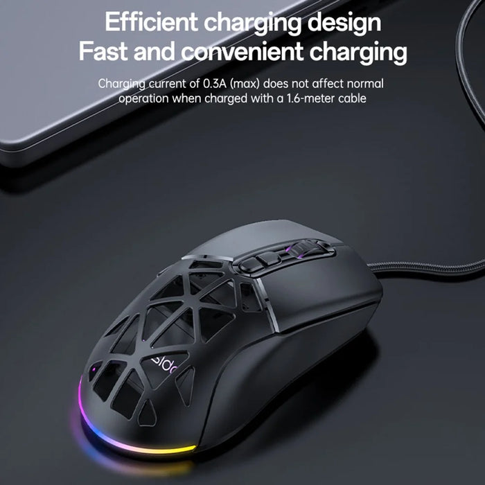 YESIDO KB46 Wireless Gaming Mouse 2.4G / Bluetooth-compatible / USB Wired Mouse with RGB Backlit - Black - 7