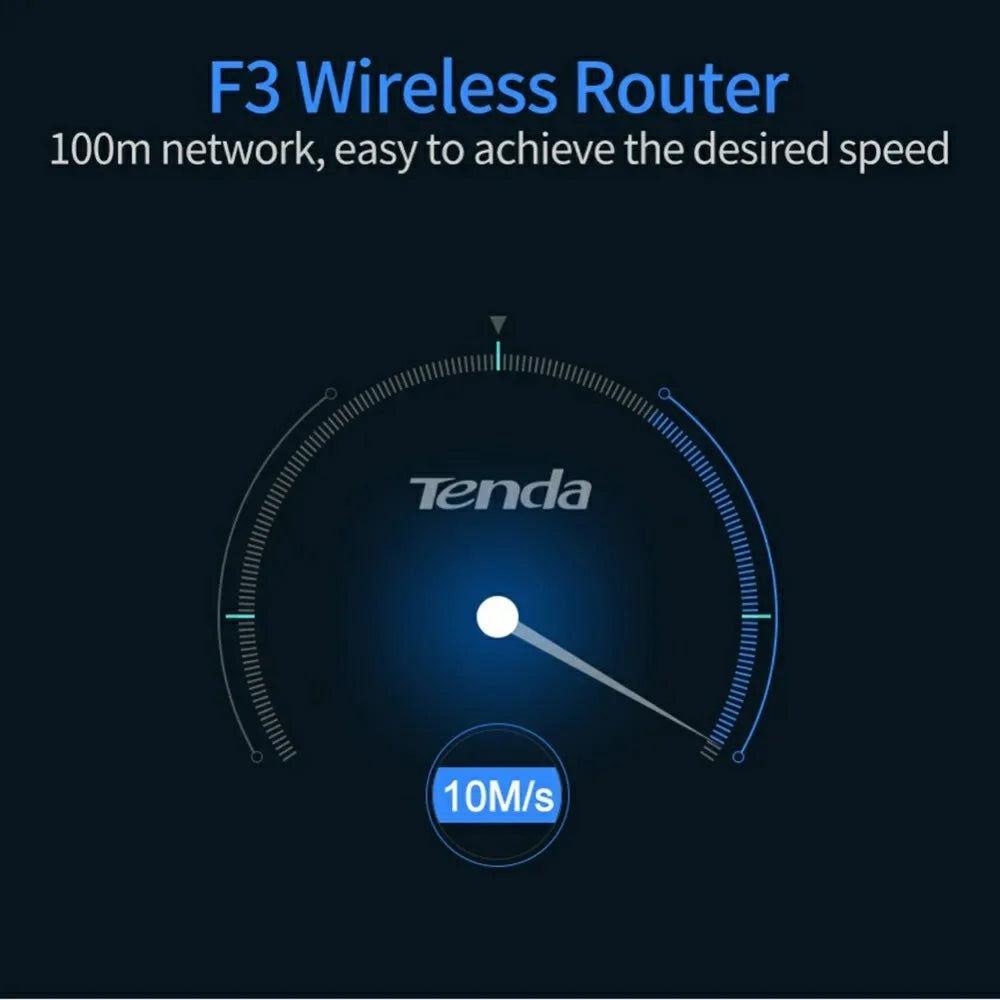 TENDA F3 Wireless Router 300M WiFi 3x5dBi Antennas Fiber Broadband for Home, EU Plug - 6