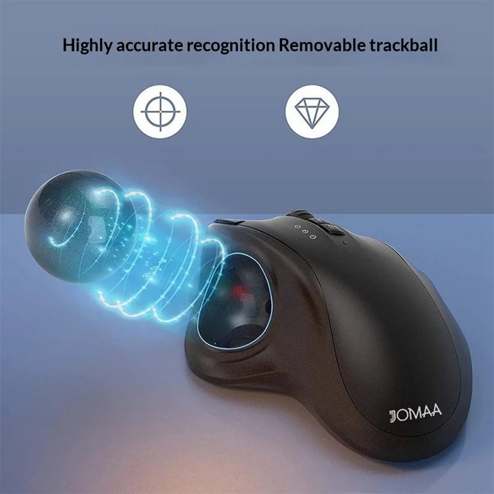 JOMAA JOM255 2.4G Wireless Bluetooth-compatible Dual Mode Trackball Mouse Rechargeable Silent Ergonomic Cordless Mouse - 2