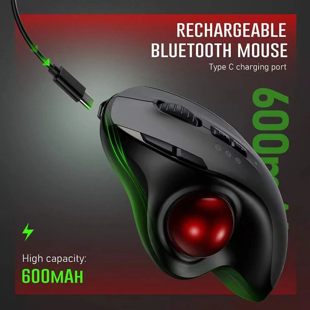 JOMAA JOM255 2.4G Wireless Bluetooth-compatible Dual Mode Trackball Mouse Rechargeable Silent Ergonomic Cordless Mouse - 3
