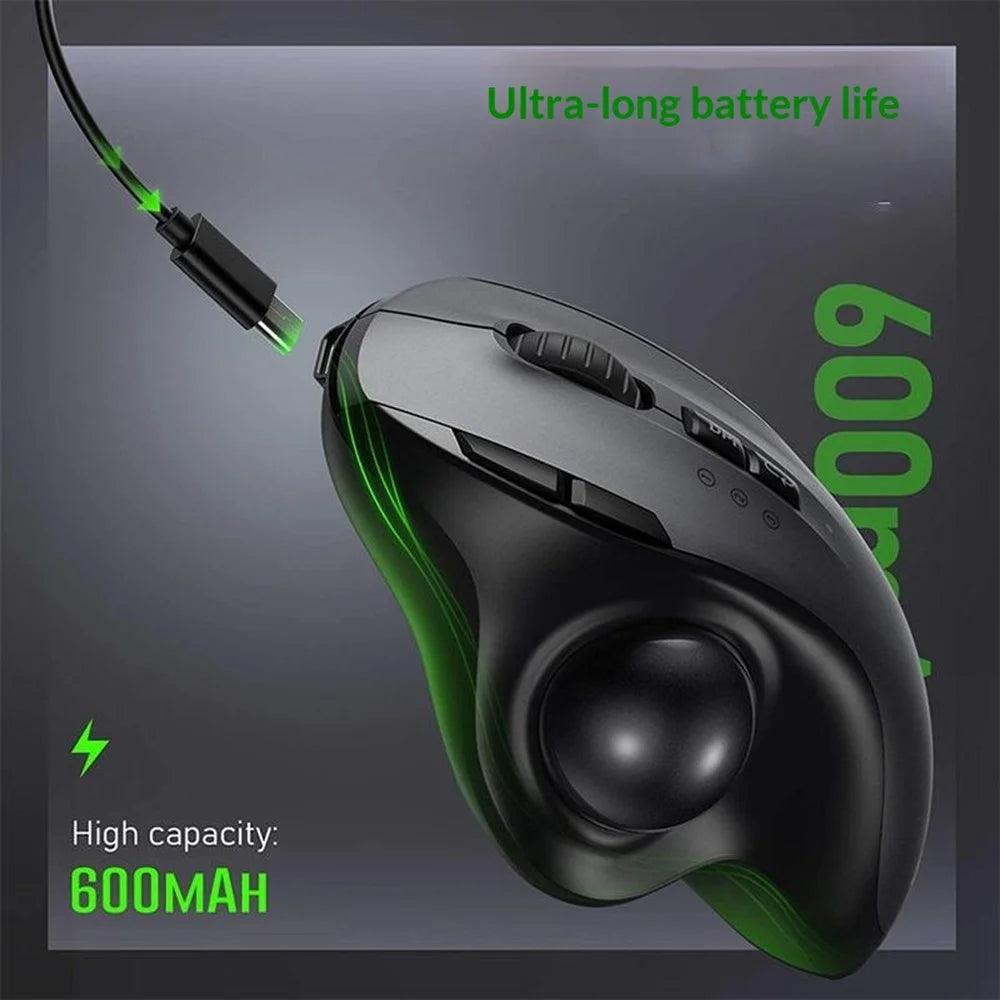 JOMAA JOM255 2.4G Wireless Bluetooth-compatible Dual Mode Trackball Mouse Rechargeable Silent Ergonomic Cordless Mouse - 5